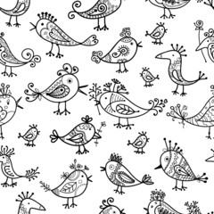 Funny birds, seamless pattern for your design