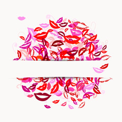 Frame with lips and smiles with place for your text