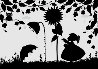 Girl and sunflower