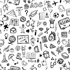School hand drawn pattern for your design