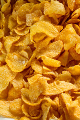 corn flakes cereal close up shot