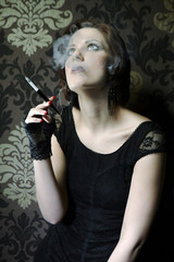 Nice beauty with cigarettes