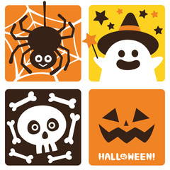 ハロウィン　素材　アイコン　セット