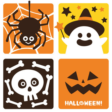 ハロウィン　素材　アイコン　セット