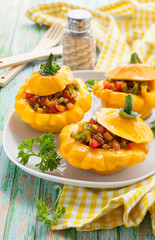 stuffed pattypan squash