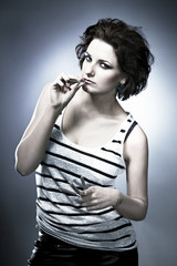 Obraz premium Smoking marijuana - addiction