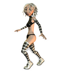 laufendes Toon Mädchen