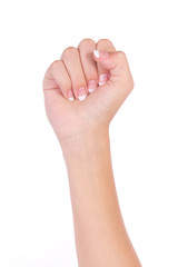Obraz premium Counting woman hands (0) isolated