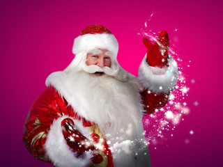 Portrait of Santa Claus conjuring