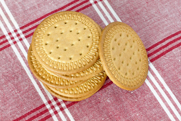 Biscuits on a tablecloth