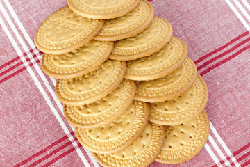 Biscuits on a tablecloth
