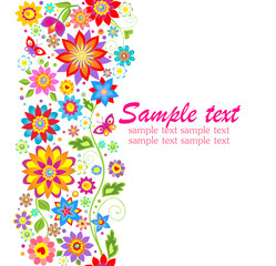 Plakat Seamless abstract floral border