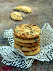 Shortbread cookies with sunflower seeds