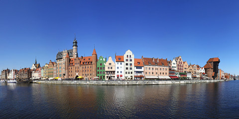 Fototapeta premium Panoramic view of City of Gdansk (Danzig), Poland