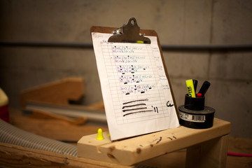 clipboard and marker