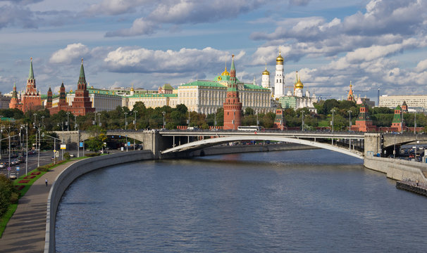 Panoramic view to Moscow Kremlin, Russia