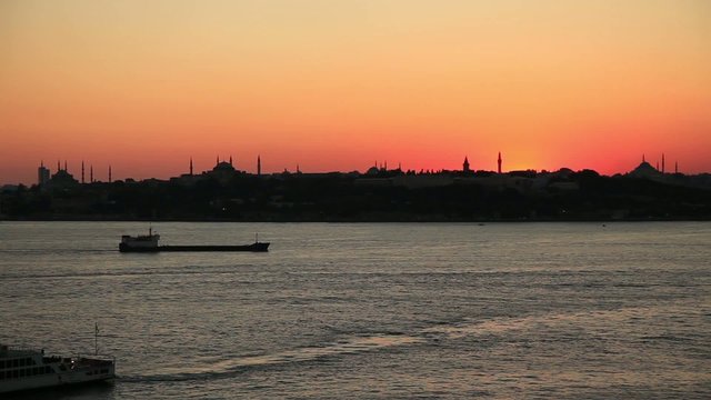 topkapi palace, blue mosque, hagia sophia sunset