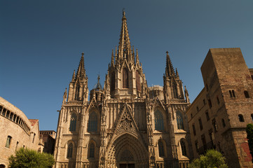 Fototapeta premium Cathedral of the Holy Cross and Saint Eulalia in Barcelona, Spai