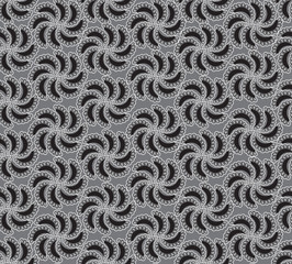 lacy circle seamless pattern on black background