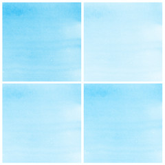 Set Of blue Abstract watercolor background