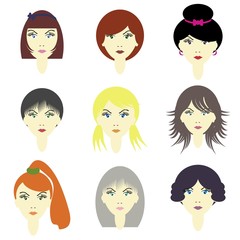 girls with different hairstyles