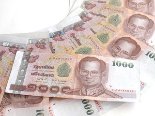 Banknotes of 1000 Thai Baht