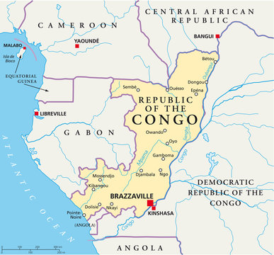 Republic of the Congo map (Republik Kongo Landkarte)