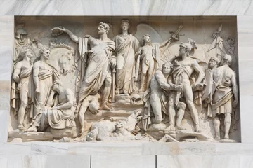 Papier Peint photo Monument artistique Milan, Italy - Arco della Pace - Low relief