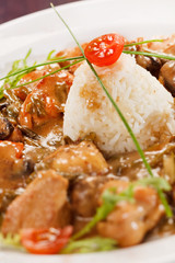rice with mushrooms and vegetables