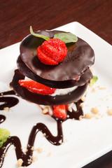 chocolate dessert with strawberry