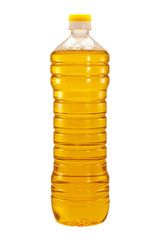 Bottle of sunflower oil isolated