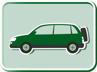 icon with green crossover silhouette