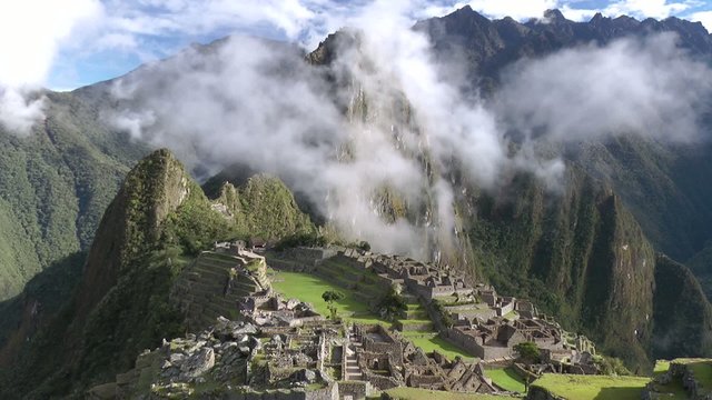 Machu Picchu with clouds, peru