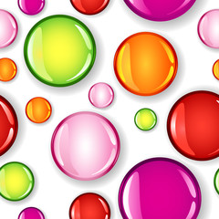 Seamless glossy circles different size and color pattern