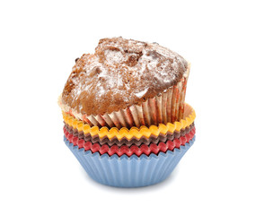 Muffins isolated on white background