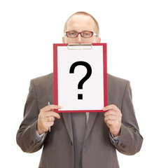 Business person with clipboard