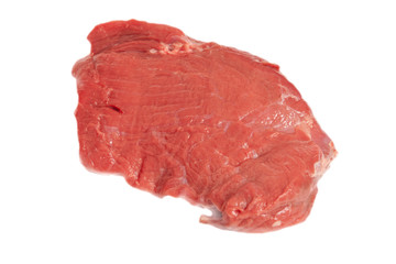 Piece of fresh meat isolated on a white