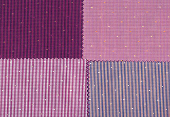 Set de quatre tissus de même série.