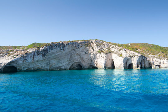 Blue Caves In Greece