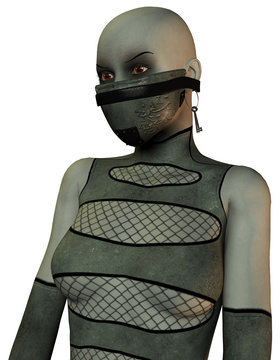 maskierte Frau im Bondage Style