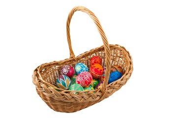Fototapeta na wymiar small basket with eggs