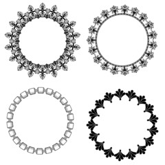 A set of round frames with ornament