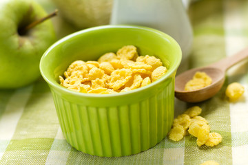 Breakfast. Cornflakes with milk.