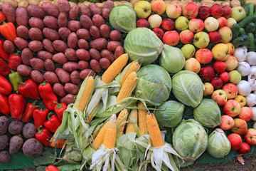 set fruit on rural market