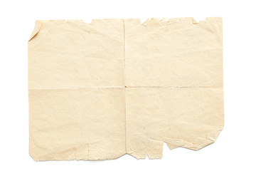 Retro aged grunge paper, isolated on white
