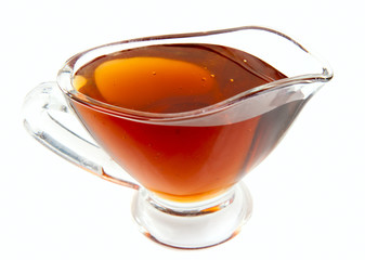 Lavender honey in gravy boat