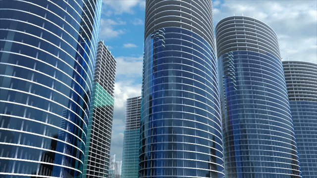 Skyscrapers building and growing up