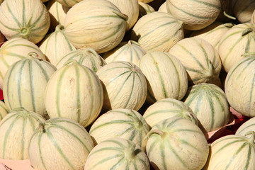 Melons at a market