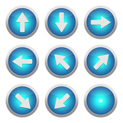 Blue icons with arrows