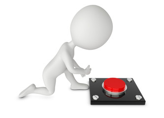 3d humanoid character press a button